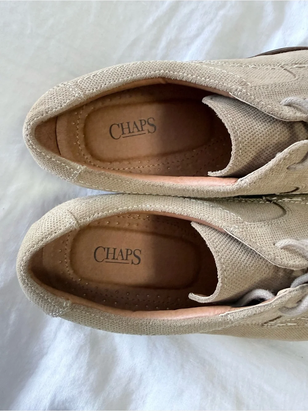 CHAPS | Mens 11 | Vandale Shoes Taupe Suede Leather Oxfords Lace Up